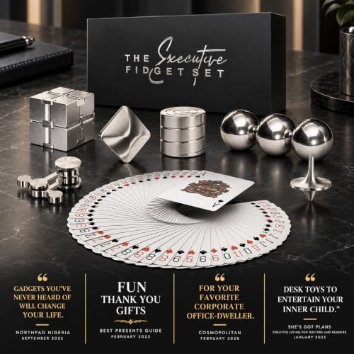 The Executive Fidget Set™ – Luxury Metal Desk Toys for Adults with ADHD & Anxiety | Premium Stress Relief & Executive Office Gift