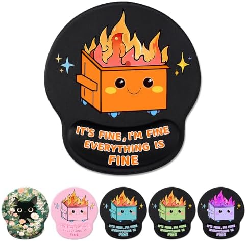 Hancynir Dumpster on Fire Ergonomic Mouse Pad with Wrist Support Desk Decor