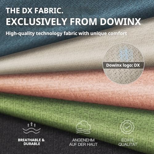 Dowinx Gaming Chair Breathable Fabric Game Chair with Gel Pad and Storage Bag, Comfortable Gamer Chair with Pocket Spring Cushion,Ergonomic Computer Chair with Footrest,Grey