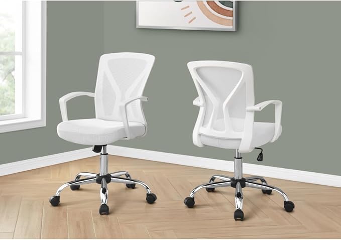 Ergonomic Office Chair with Breathable Polyester Mesh Back, Adjustable Height & Swivel Seat, Supportive Lumbar Design for Work from Home or Office Use