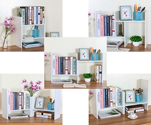 PAG-Mass Desktop Bookshelf Freestanding Wooden Countertop Bookcase Accessories Organizer Display Rack Dorm Desk Storage Shelf
