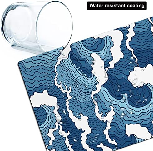 Small Mouse Pad Cute, Mini Mouse Pads for Wireless Mouse and Laptop, Travel Mousepads with Designs - Japanese Blue Great Wave, Portable Mousepad with Non-Slip Rubber Base - 5.5 x 7 Inch