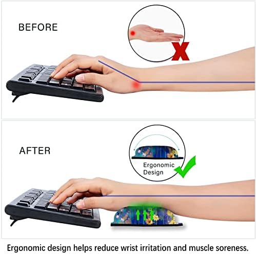 ArtSo Mouse Pad Keyboard Wrist Rest Support Ergonomic, Upgraded Cushion Mousepad Gel Memory Foam Non-Slip Rubber Base Pain Relief & Easy Typing for Home,Office, Oil Painting Flowers