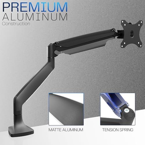 VIVO Premium Aluminum Height Adjustable Single Monitor Articulating Desk Mount Stand w/Gas Spring Arm Fits up to 32" Screen (STAND-V001Q)