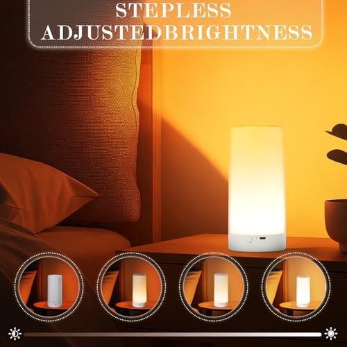 UNIFUN Night Light Touch Control RGB Rechargeable Bedside Lamp Dimmable