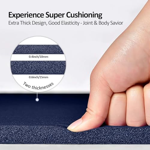 Gruper Yoga Mat Non Slip, 10/15mm Thick NBR Extra Thick Yoga Mat