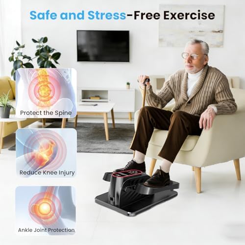 AXV Under Desk Elliptical Exercise Machine,Electric Ellipse Leg Exerciser As Seen On TV,Training Machines While Sitting for Seniors Home,Portable, Quiet, with Remote Control