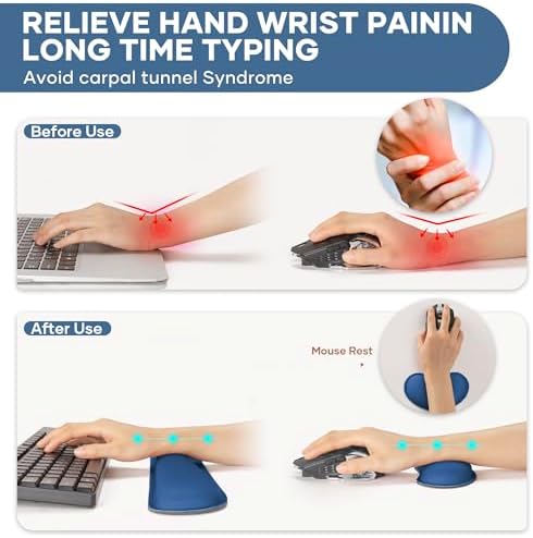 Office Ergonomic Memory Foam Computer Mouse and Keyboard Wrist Rest pad Support Carpal Tunnel, Wrist Rest for Keyboard and Mouse, Wrist Support Set