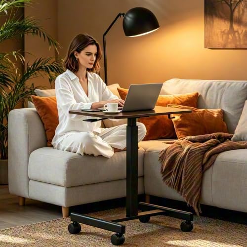 Mobile Small Standing Desk (Deep Walnut)