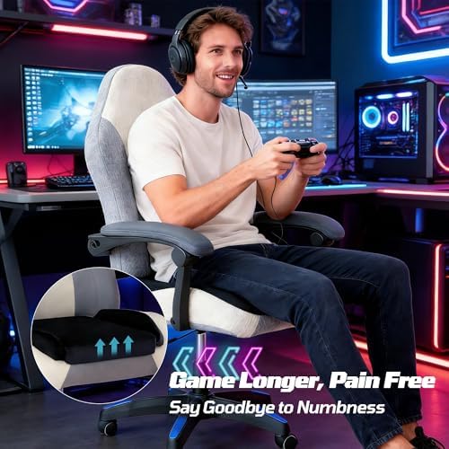 Gaming Chair Seat Cushion Pad for Men Gamer, Black