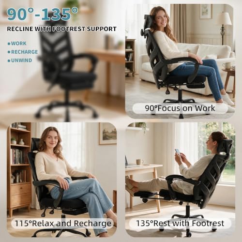 400lbs Ergonomic Office Chair with Footrest, Computer Gaming Chair