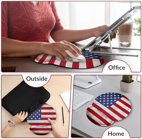 KONVINIT Ergonomic Mouse Pad with Wrist Rest, Small Mousepad with Non-Slip Rubber Base and Smooth Surface, Beach Mouse Pads for Desk, Office Desk Accessories