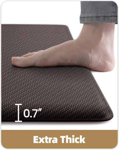 Color&Geometry Antifatigue Kitchen Mat for Floor 20x39-3/4 in Thick, Brown