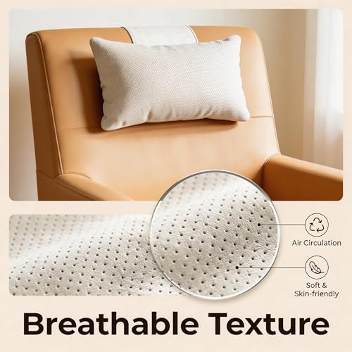 KINIVA Dual-Layer Ultra-Suede Neck Support Pillow for Recliners, Sofas & Office Chairs - Breathable Mesh, Removable Cover, Orthopedic Cervical Support for Pain Relief (Beige)