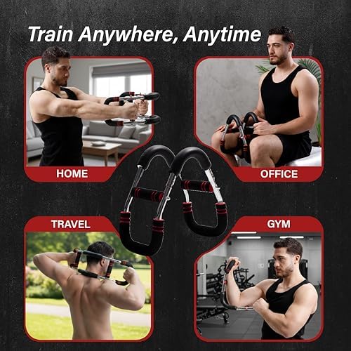 Twister Arm Trainer - Chest Workout Equipment for Home Gym, Forearm Trainer & Muscle Exerciser for Men and Women, Portable Home Workout Strength Training, Upper Body Exercise Bar