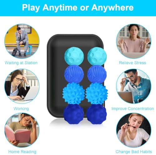 BUSOHA Silicone Magnetic Fidget Balls - 8 Pack Fidget Toys for Adult