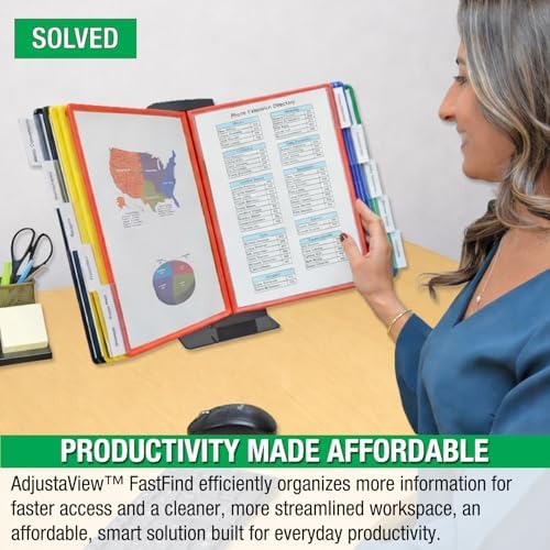 Ultimate Office FASTFIND 10-Pocket Desk Reference Display Organizer, Colors
