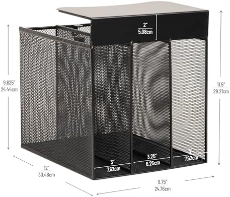 Mind Reader Slide-On Under Desk File Organizer, No Tools Required, Hanging Storage for Laptops, Folders, and Notebooks, Metal, Black