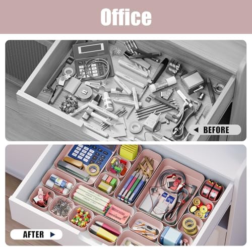 Drawer Organizers Bins 10 PCS for Bathroom Makeup Desk Office