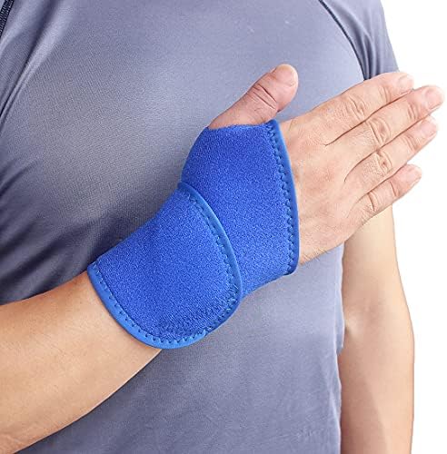 YUNYILAN Wrist Brace Wrist Wraps for Carpal Tunnel 2 Pack Wrist Brace Compression Straps Hand Support, Adjustable Wrist Support for Arthritis and Tendinitis, Joint Pain Relief (Blue)