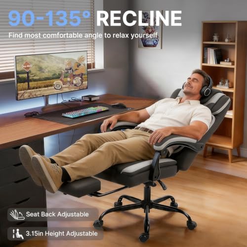 Massage Office Chair with Heat Reclining High Back Desk Chair