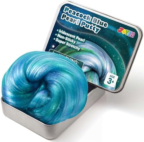 JOYIN Peacock Blue Pearl Putty 4.23oz (120g), Therapy Putty, Slime for Kids, Anxiety & Stress Relief Toys, Great Sensory Experience, Never Dry Out, Birthday Gifts, Party Favors, Halloween, Christmas