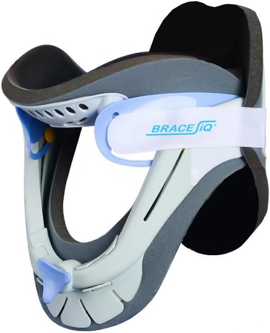 BRACEIQ™ Cervical Collar Neck Brace – Put On Alone, 12-Height Adjustable Support for Neck Pain, Whiplash, Herniated Disc & Post-Surgery Recovery | MRI Safe, Breathable | Fits Most Adults