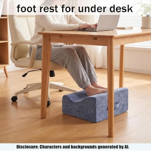 Foot Rest for Under Desk at Work, Soft Ergonomic Footrest,
