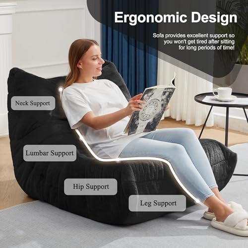 Hobestluk Big Bean Bag Chairs for Adults Fireside BeanBag Couch Togo Sofa