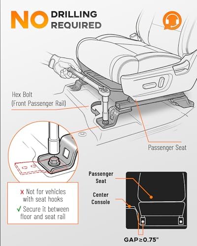 MELIPRON No-Drill Truck Laptop Mount for Cars, Heavy-Duty Mobile Work Stand