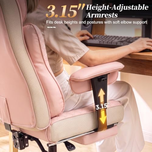 COMHOMA Big and Tall Gaming Chair with Footrest Ergonomic Office Chair