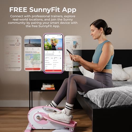 Sunny Health & Fitness Under Desk Pedal Elliptical Machine, Adjustable Resistance Leg Exerciser Office Home Workout While Sitting for Seniors
