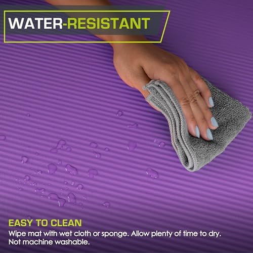 ProsourceFit Extra Thick Yoga and Pilates Mat, 71-inch Long High Density Exercise Mat with Comfort Foam and Carrying Strap