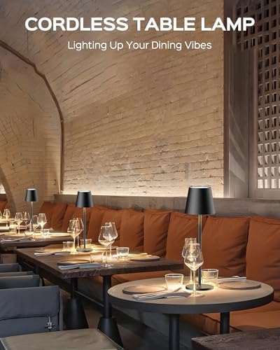 JACKYLED Cordless Table Lamps Rechargeable, 3 Height, 5000 Capacity