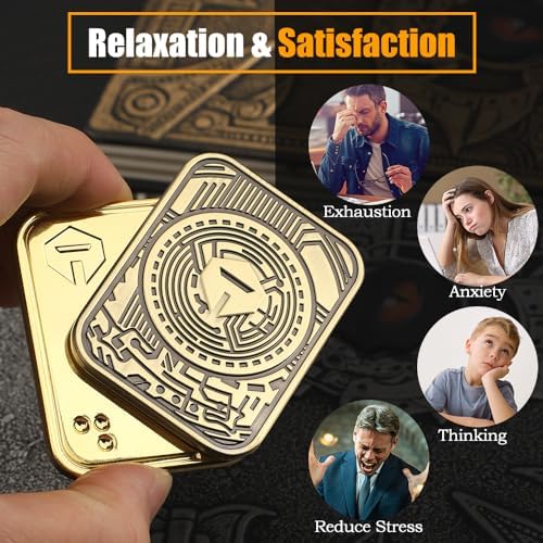 Cool Chip Fidget Slider for Kids, Fidget Toys Adults Metal Magnetic Fidgets Desk Toys, EDC Gadgets Anxiety Stress Relief Desk Toys, Tools for Adults Mens Gifts for Him & Dad, Boyfriend