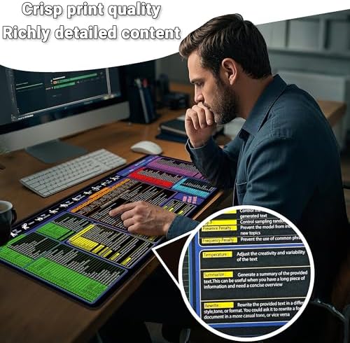 All-in-One Office & Gaming Mouse Pad: Excel/Word/Power Point Mouse pad - XL Waterproof, Non-Slip Desk Mat with Stitched Edges 31.5 x 11.8inches x 3mm