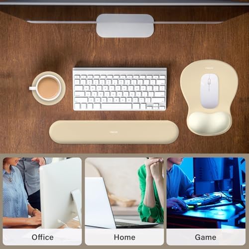 MOSISO Wrist Rest Support for Mouse Pad&Keyboard Set, Khaki
