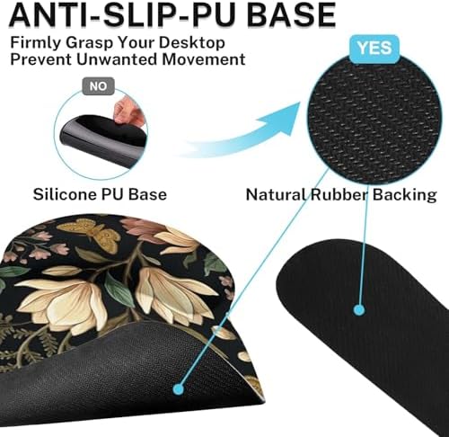 Britimes Ergonomic Mouse Pad Set with Wrist Rest, Floral Flower