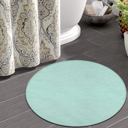 Highly Premium Quality Floor Mat, Office Chair Decor Mat, Room Sofa Yoga Soft Round Carpet Mint Green, 60inch