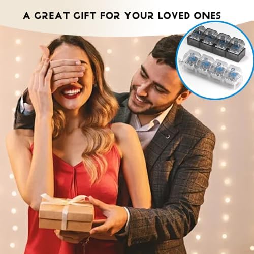2 Pcs LED Keyboard Fidget Toy for Adults, Fidget Keyboard Clicker Keychain