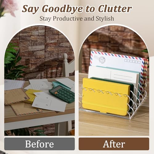 Vertical File Organizer, 5 Compartments, 6.3 x 5.9 x 3 Inch