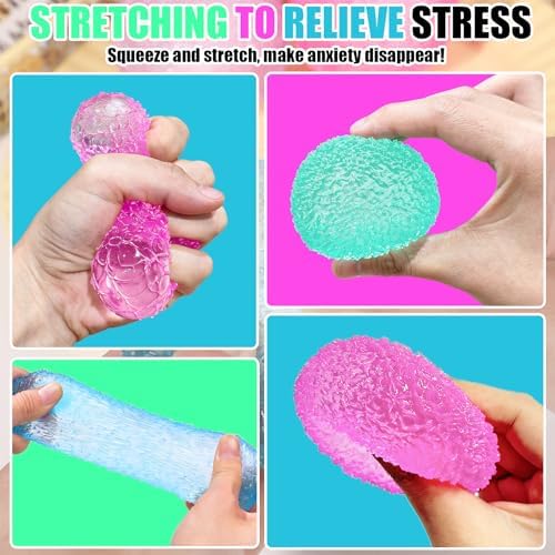 3Pcs Textured Stress Balls, Soft Sensory Fidget Toys Ball for Adults Kids