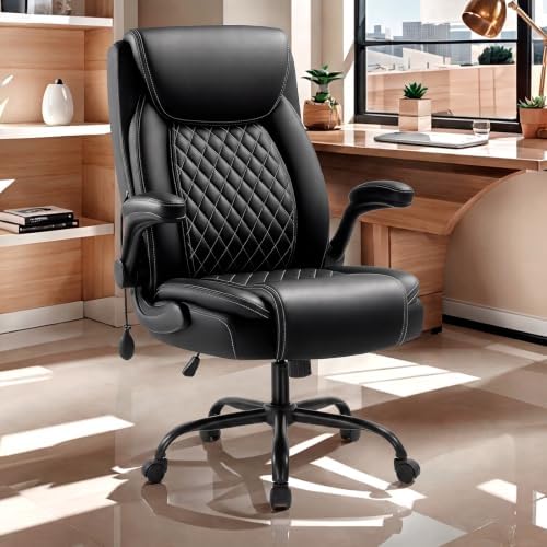 Indulgear Office Chair with Lumbar Support,Comfy Desk Chair with Flip Arm