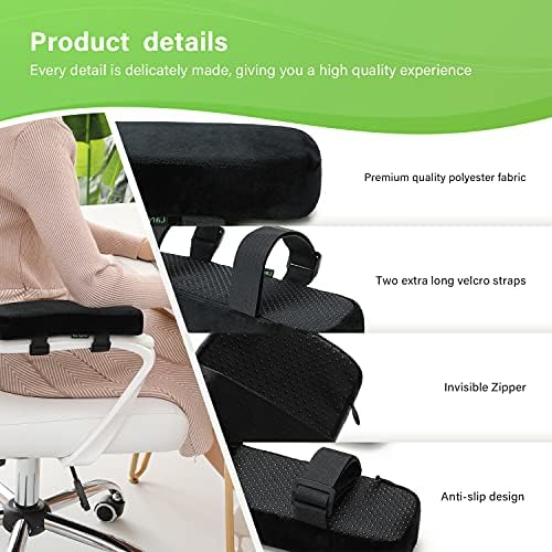 LargeLeaf Chair with Memory Foam Armrest Pads 2-Piece