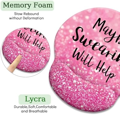 LIMKRIAN Pink Ergonomic Mouse Pad with Wrist Rest, Cute Mousepad for Women