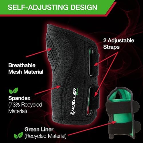 Mueller Green Fitted Wrist Brace, Left, LG/XL