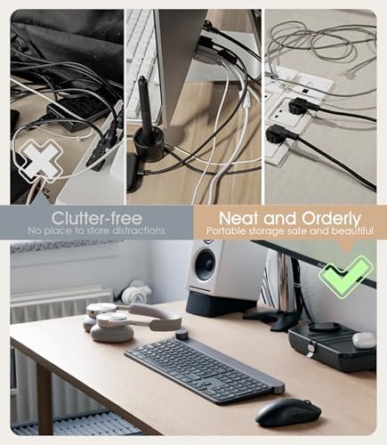 Cable Management Under Desk, Adhesive Cable Ties, 10Pack-Black