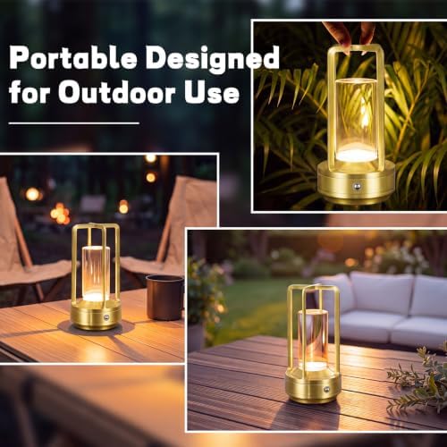 10 Pcs Portable Metal Table Lamps Bulk Cordless Table Lights Rechargeable