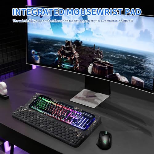 Keyboard Stand for Desktop, Keyboards Wrist Rest, Ergonomic Keyboards Holder for Easy Typing Working, Wrist pad for Keyboards with Comfortable Wrist Rest for Keyboard Black Gold