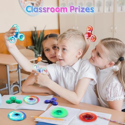 Fidget Spinner 2 Pack, Light up Sensory Fidget Toys Adults Kids Autism ADHD